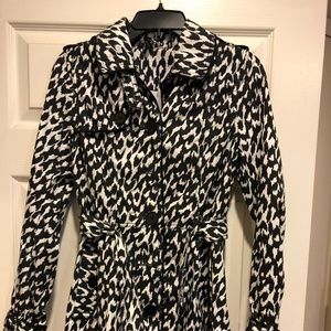 Black and White Leopard print Rain Coat